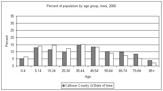 Calhoun County age graph