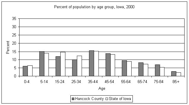 Hancock County age graph