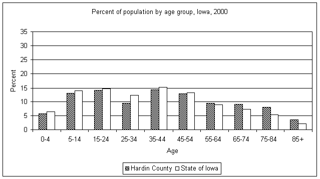 Hardin County age graph