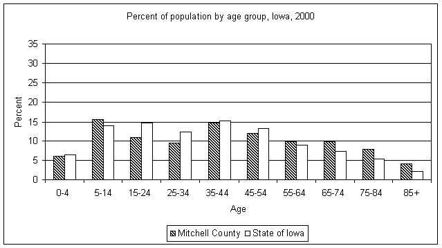 Mitchell County age graph